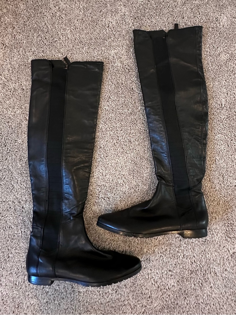 MODERN VINTAGE Women's Black Over-the-Knee Leather Boots